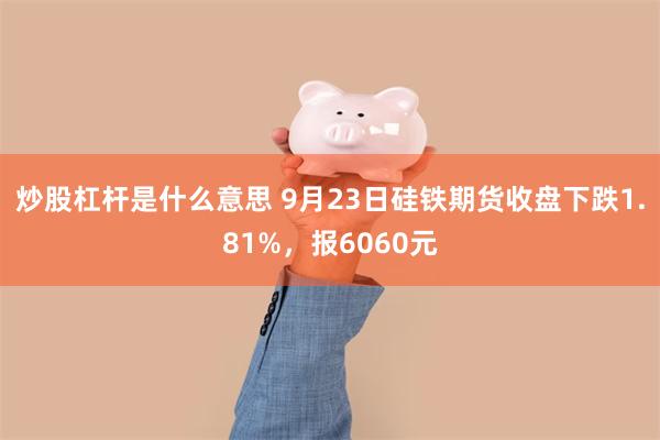 炒股杠杆是什么意思 9月23日硅铁期货收盘下跌1.81%，报6060元