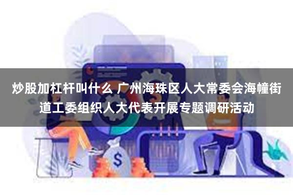 炒股加杠杆叫什么 广州海珠区人大常委会海幢街道工委组织人大代表开展专题调研活动