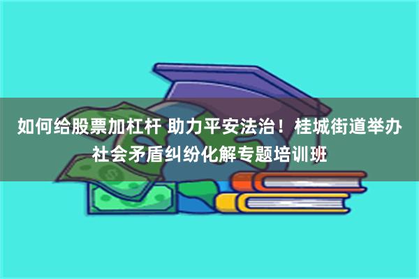 如何给股票加杠杆 助力平安法治！桂城街道举办社会矛盾纠纷化解专题培训班