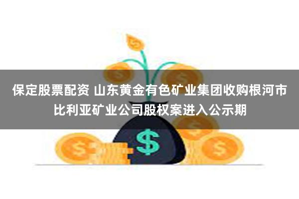 保定股票配资 山东黄金有色矿业集团收购根河市比利亚矿业公司股权案进入公示期